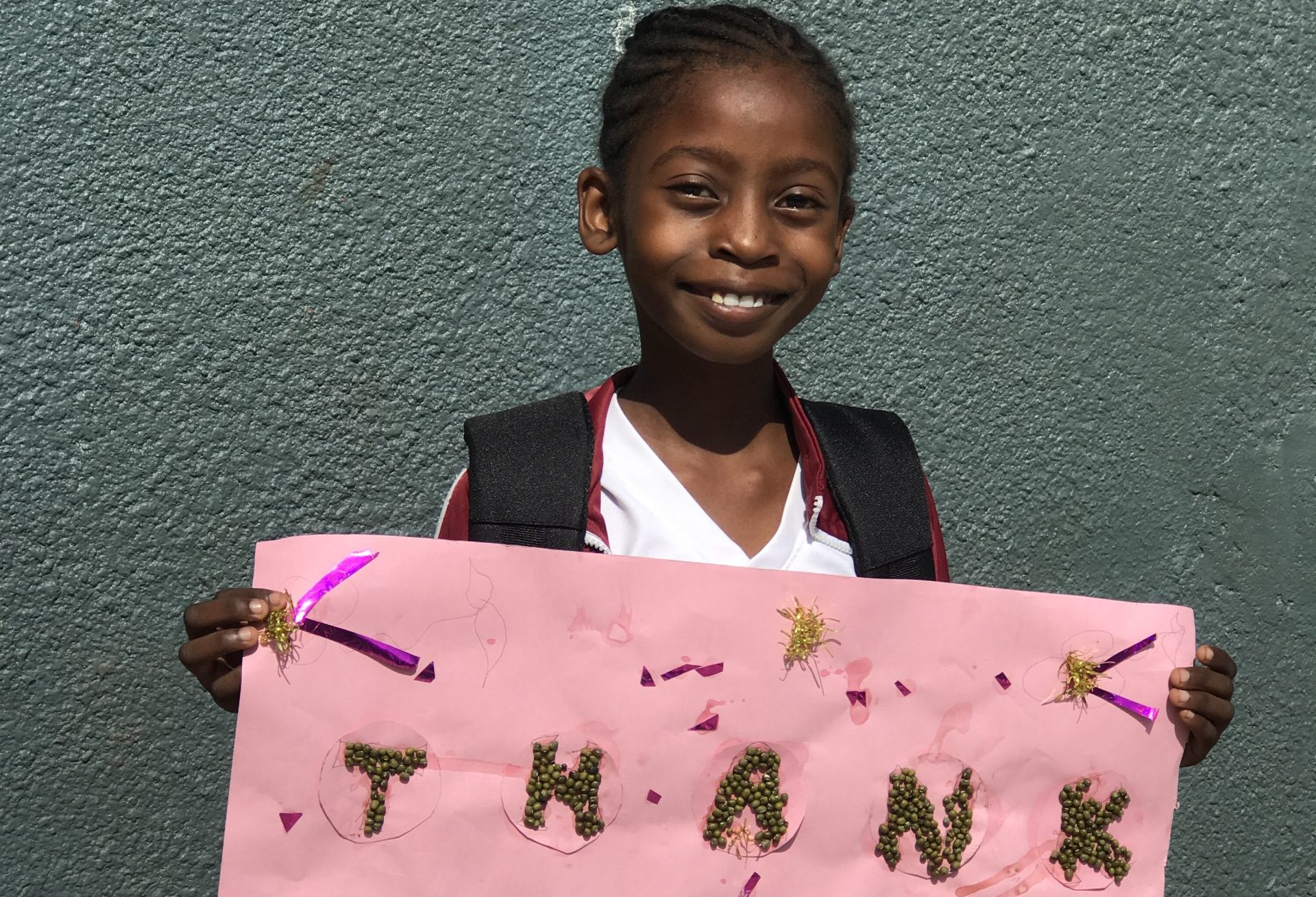 Child saying thank you to ICCM